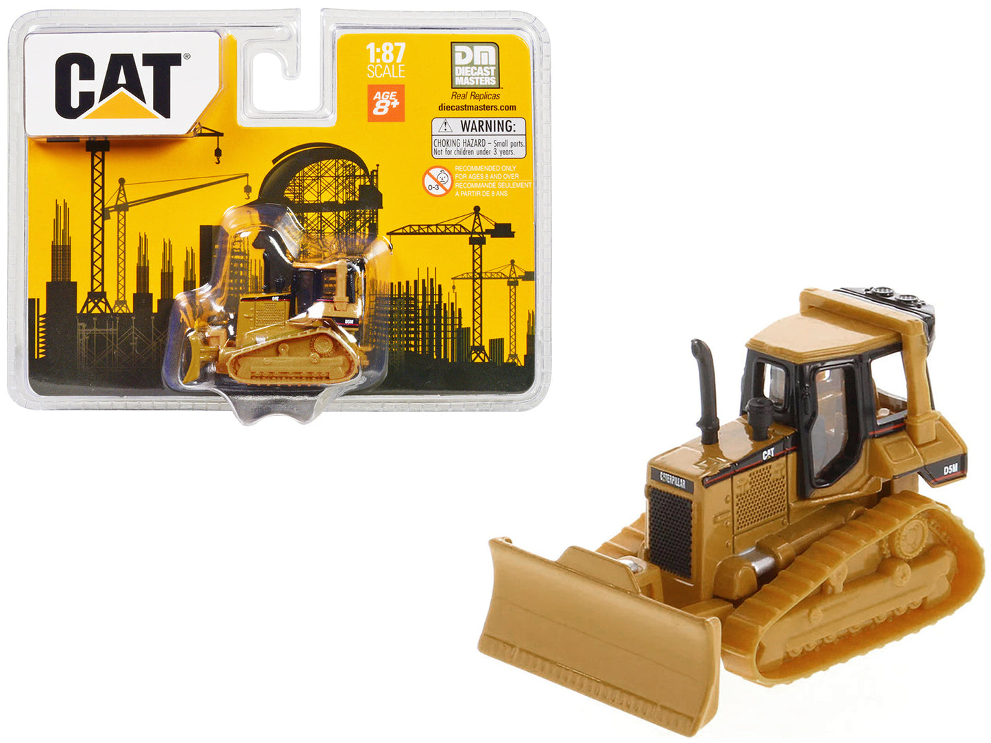 CAT Caterpillar D5M Track-Type Tractor Yellow 1/87 (HO) Diecast Model by Diecast Masters free shipping USA