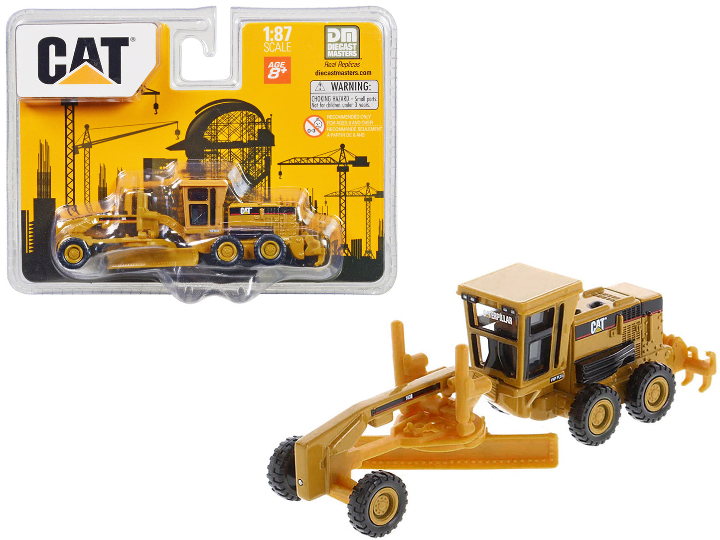 CAT Caterpillar 163H Motor Grader Yellow 1/87 (HO) Diecast Model by Diecast Masters free shipping USA