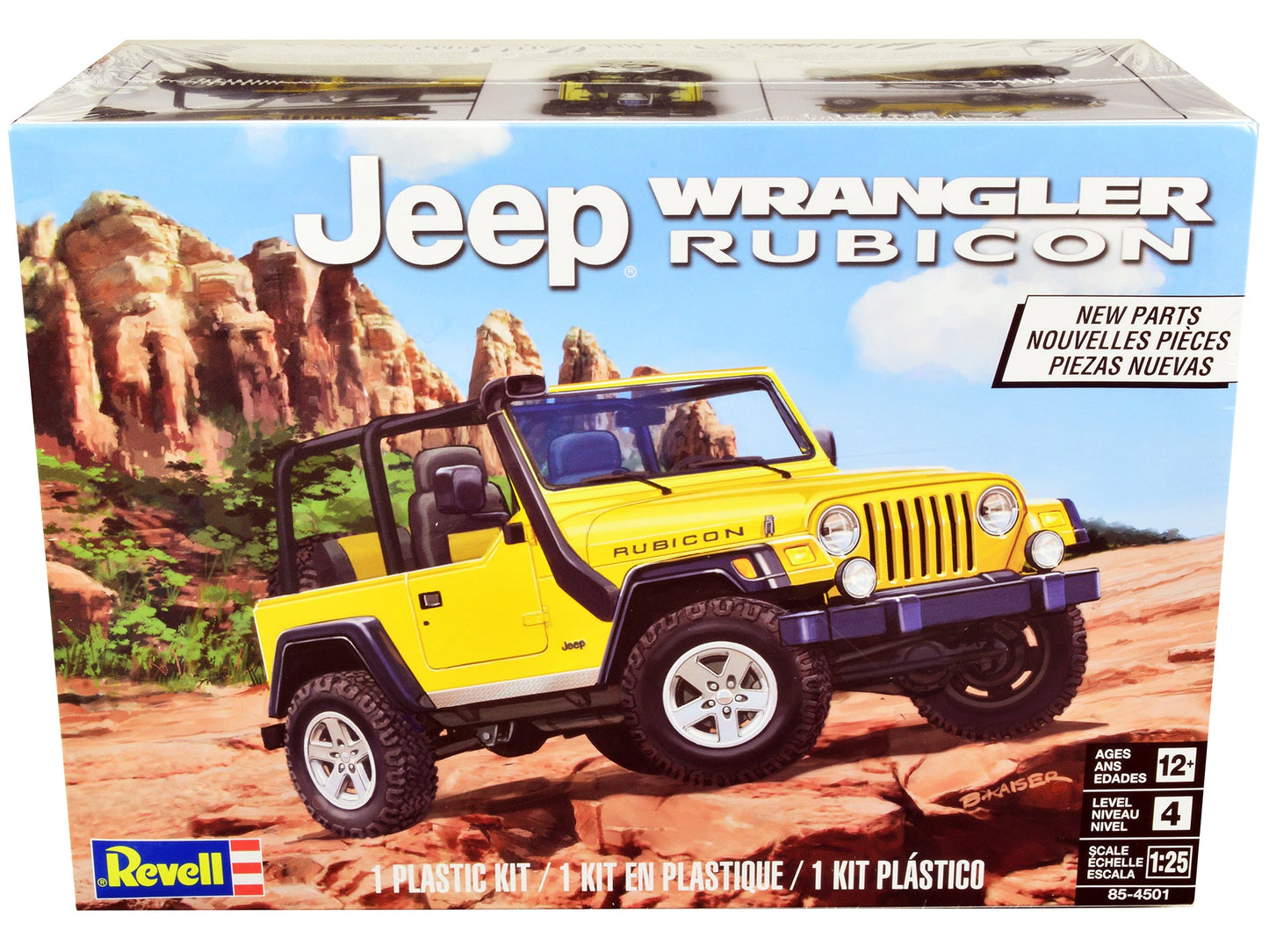 Level 4 Model Kit Jeep Wrangler Rubicon 1/25 Scale Model by Revell free shipping USA