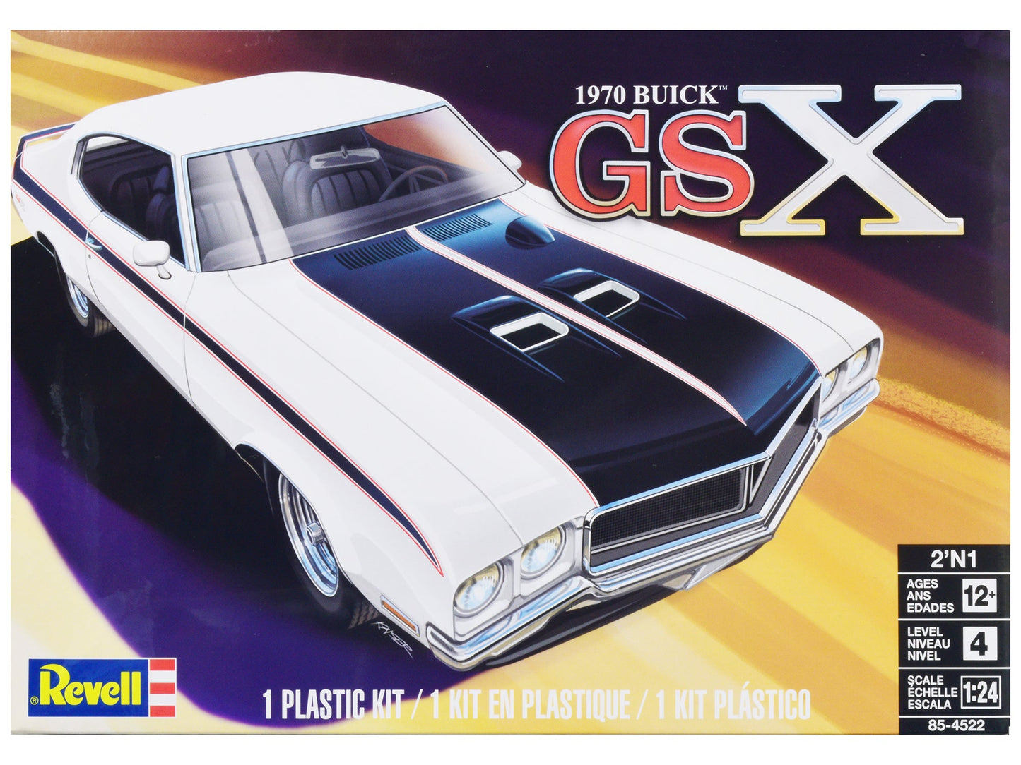 Level 4 Model Kit 1970 Buick GSX 2-in-1 Kit 1/24 Scale Model by Revell free shipping USA