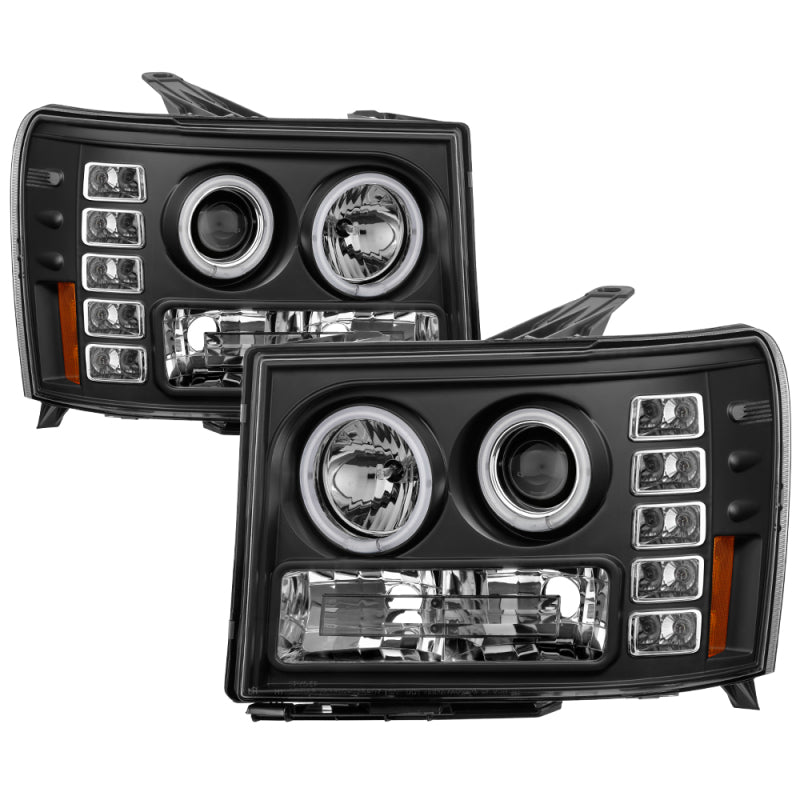FR SPORT SPYDER GMC Sierra 1500/2500/3500 07-13 Projector Headlights CCFL Halo- LED Black...