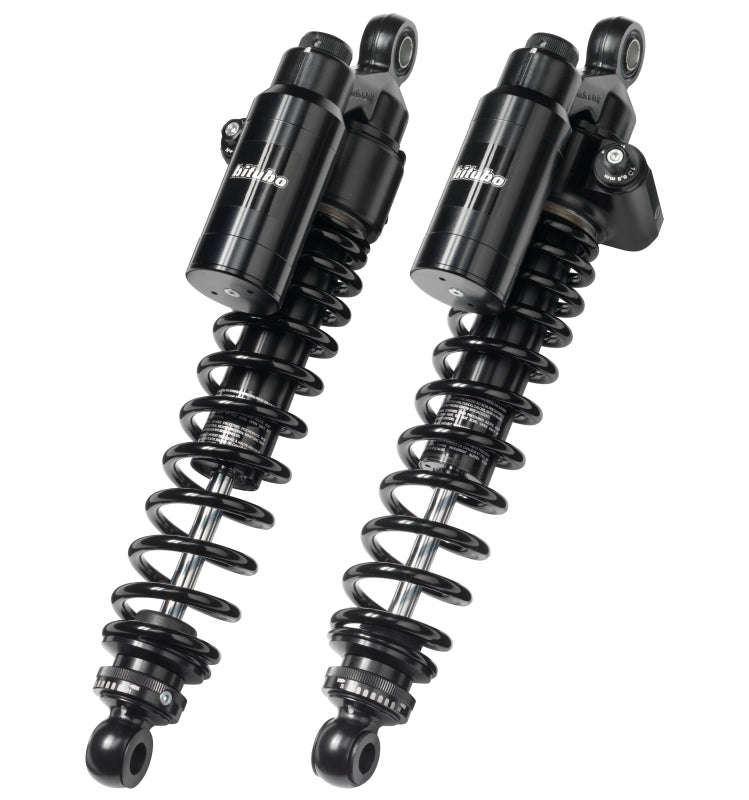 Bitubo Suspension Bitubo WMT2 Twinshocks Adj.: Spring Preload, Reb., Comp., Length 371mm, Piggyback Tank Dark Edition G0034WMT22V2