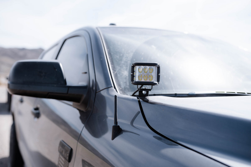 Cali Raised LED Cali Raised 14-21 Toyota Tundra Low Profile Ditch Light Kit - W/Blue Backlight - Small 3.5 Can Pod CR2902