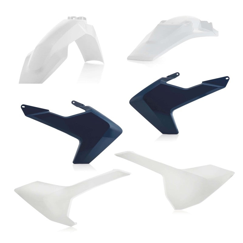 Acerbis 17-19 Husqvarna TE150-300/ FE250-501/ TE250i/ TE300i Plastic Kit - White/Blue 2634021029