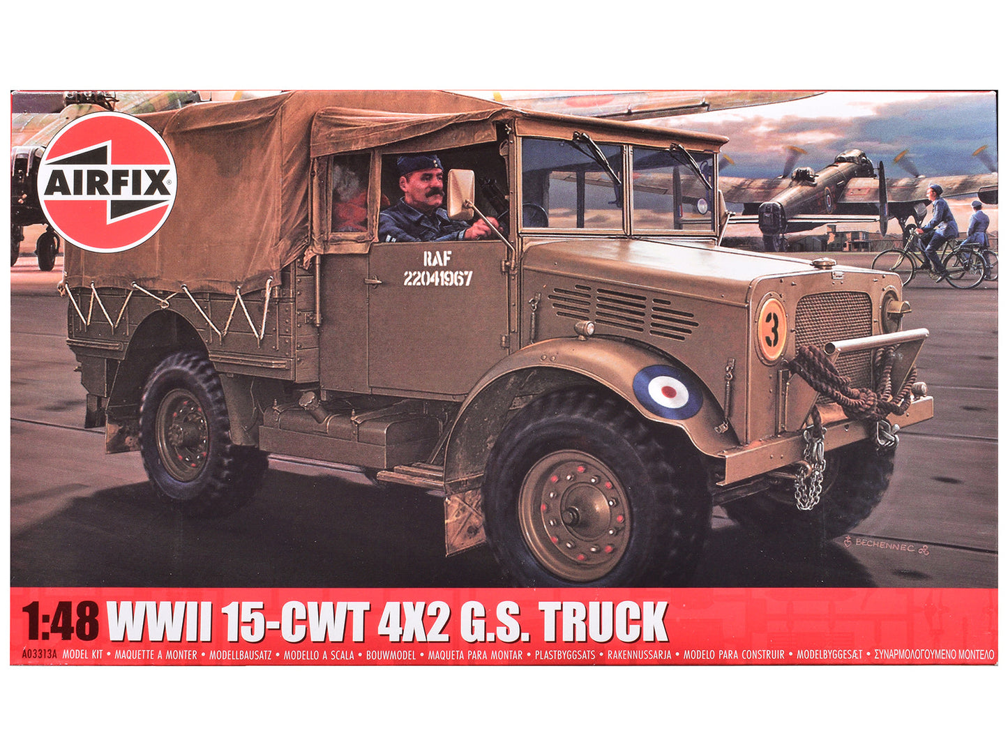 Level 2 Model Kit WWII 15-cwt 4x2 General Service Truck with 2 Scheme Options 1/48 Plastic Model Kit by Airfix free shipping USA