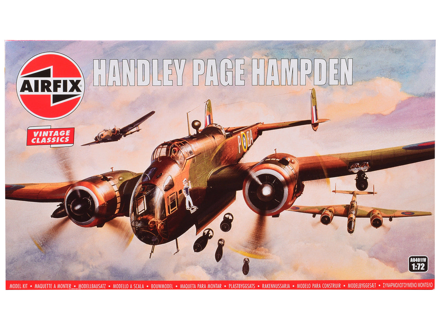 Level 2 Model Kit Handley Page Hampden Bomber Aircraft 1/72 Plastic Model Kit by Airfix free shipping USA