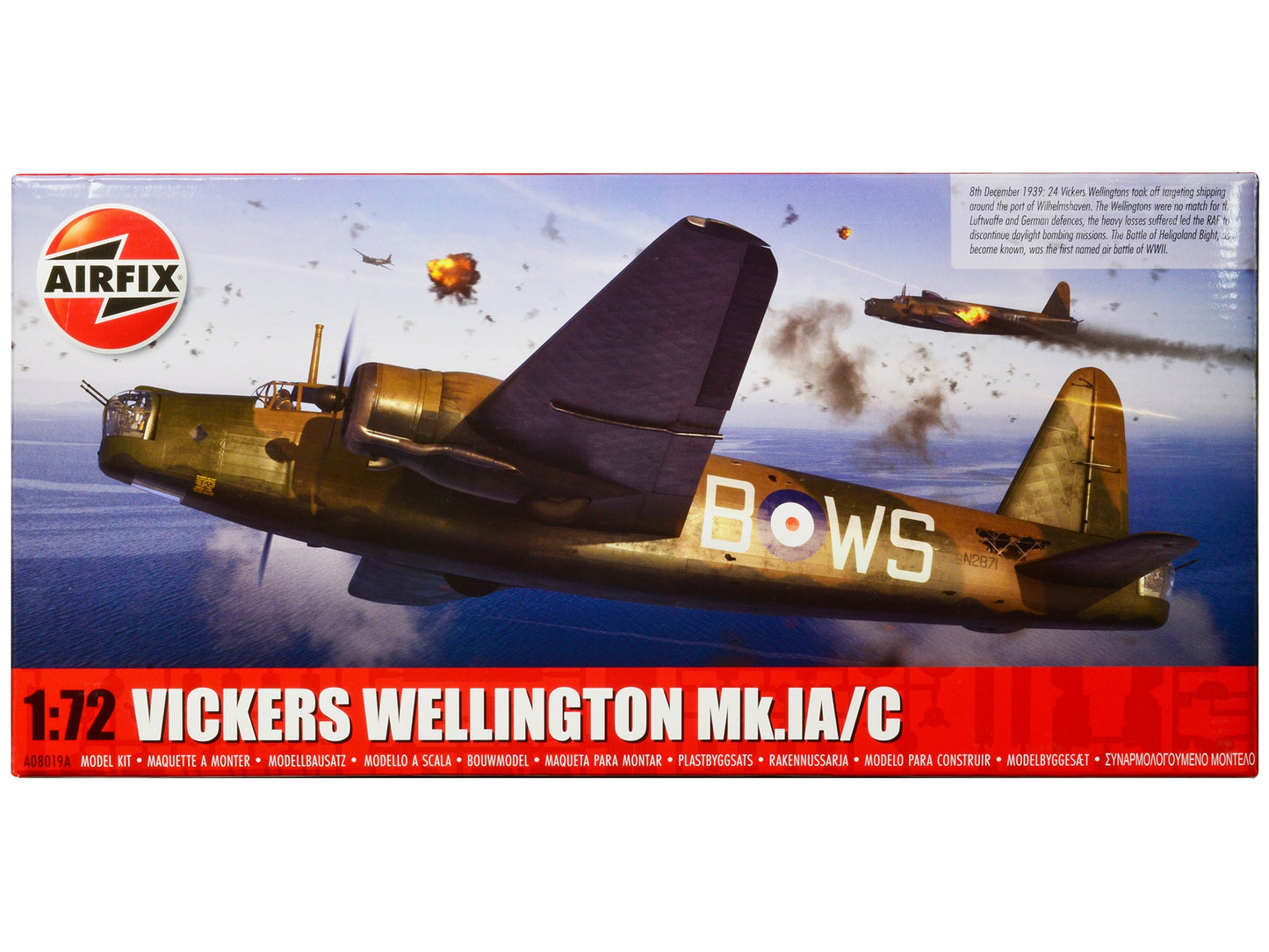 Level 3 Model Kit Vickers Wellington Mk.IA/C Bomber Aircraft with 2 Scheme Options 1/72 Plastic Model Kit by Airfix free shipping USA
