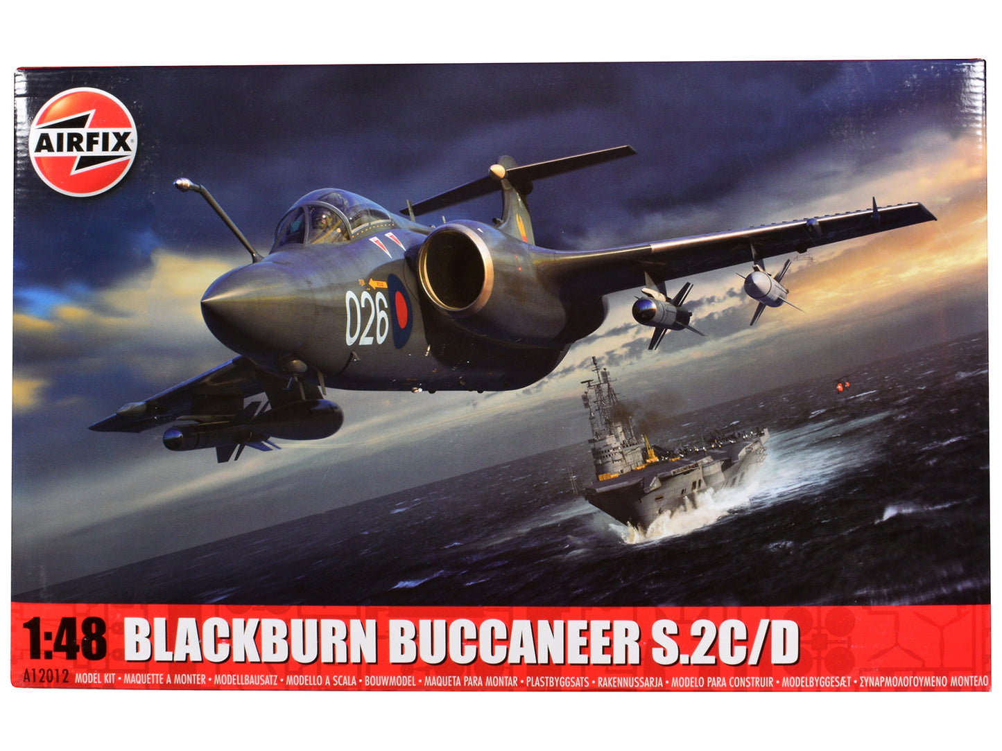 Level 4 Model Kit Blackburn Buccaneer S.2C/D Attack Aircraft with 4 Scheme Options 1/48 Plastic Model Kit by Airfix free shipping USA