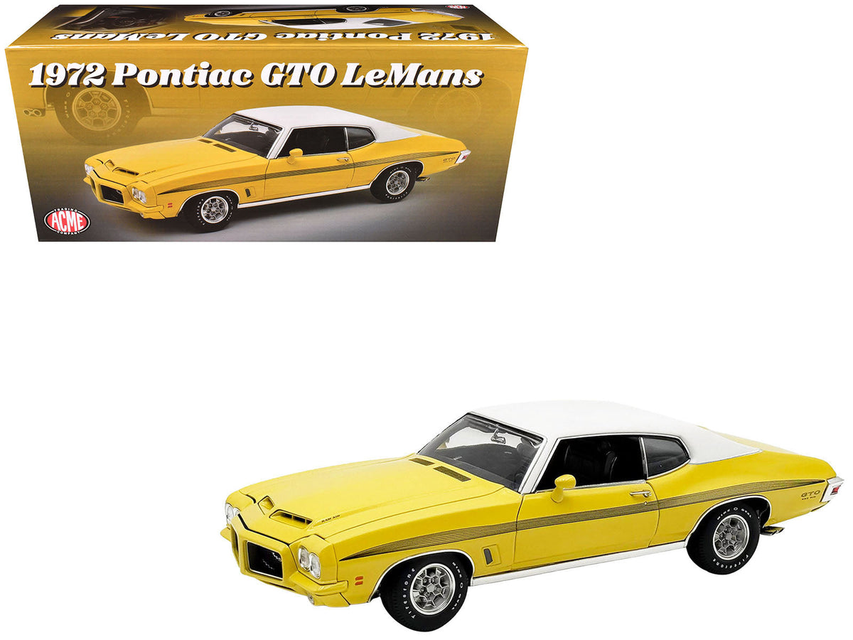 Rapid Vehicles 1972 Pontiac GTO LeMans Monarch Yellow with GTO Stripes and White Vinyl Top...
