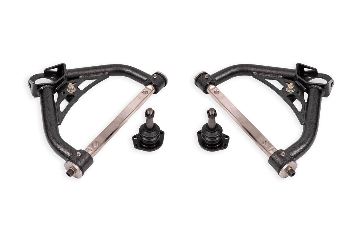 BMR Suspension BMR 70-81 Chevrolet Camaro Non-Adj. Upper A-Arms w/ 0.5in Tall Ball Joint (Delrin) -Black Hammertone AAU322H