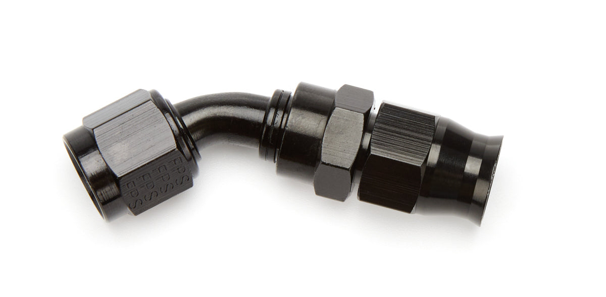 6an 45-Deg PTFE Hose End Black Anodized - 15351