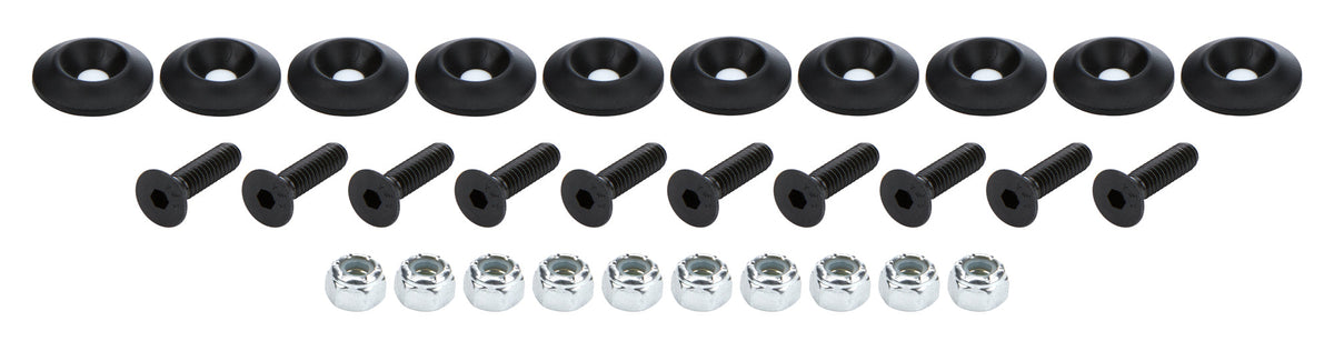 Countersunk Bolt Kit Black 10pk - ALL18680