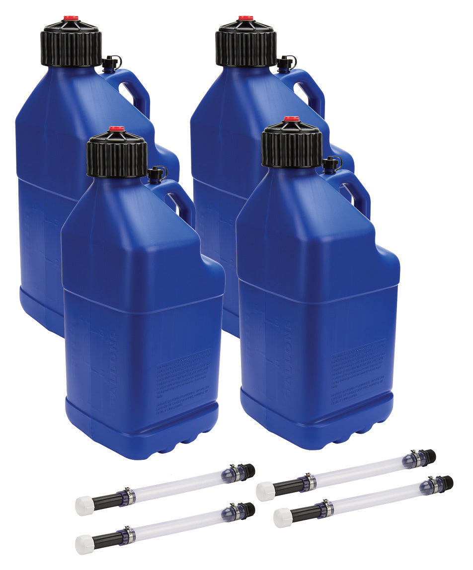 Utility Jug 5 Gal w/ Filler Hose Blue 4pk - ALL401224