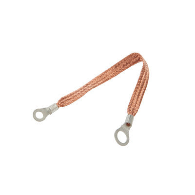 Copper Ground Strap 6in w/ 1/4in and 3/8in Ring - ALL763296