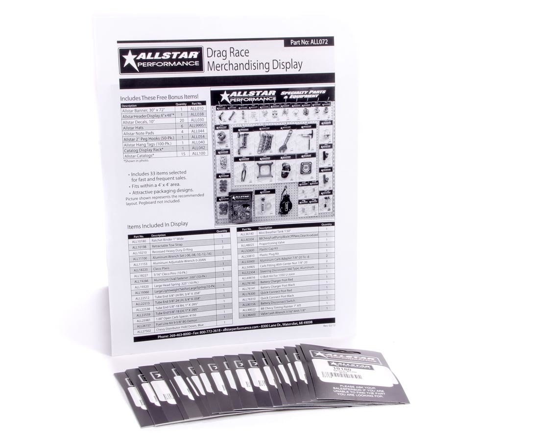 Merchandising Display Components for ALL072 - ALL99155