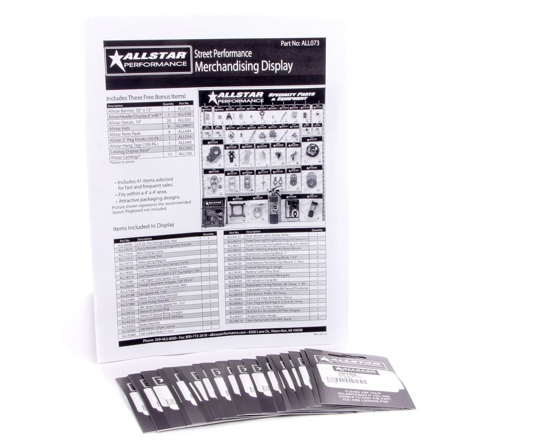 Merchandising Display Components for ALL073 - ALL99156