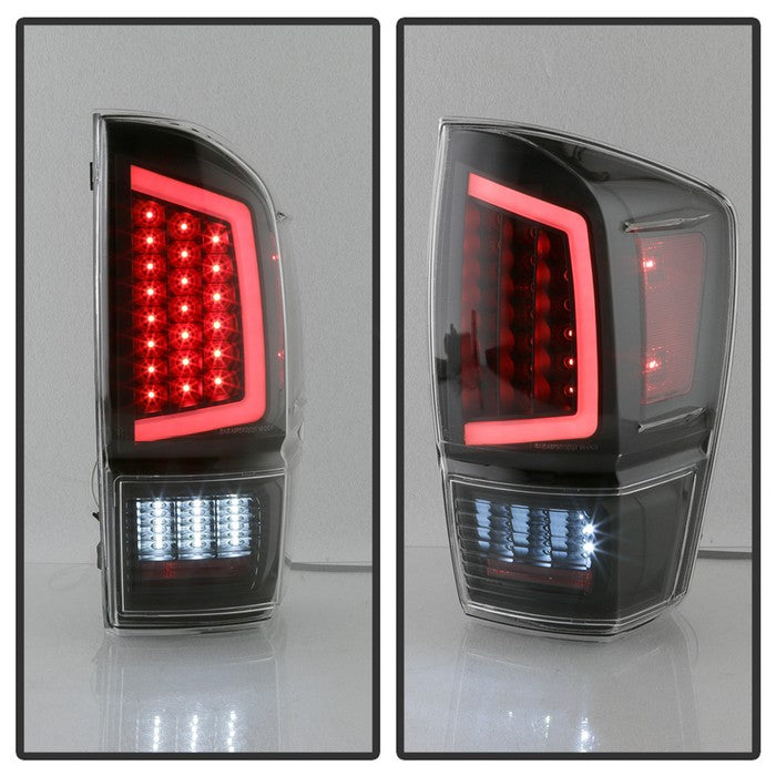 SPYDER xTune 16-18 Toyota Tacoma Light Bar LED Tail Lights - Black (ALT-JH-TTA16-LBLED-BK) 9041686