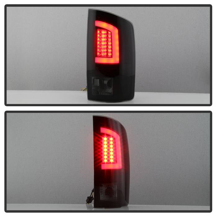 Spyder 07-09 Dodge Ram 2500/3500 V3 Light Bar LED Tail Lights - Blk Smoke ALT-YD-DRAM06V3-LBLED-BSM 5084279