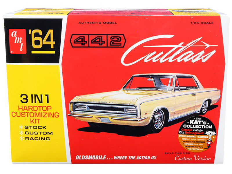 Skill 2 Model Kit 1964 Oldsmobile Cutlass 442 Hardtop 3-in-1 Kit 1/25 Scale Model by AMT free shipping USA