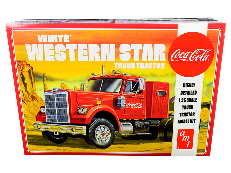 Skill 3 Model Kit White Western Star Semi Truck Tractor "Coca-Cola" 1/25 Scale Model by AMT free shipping USA