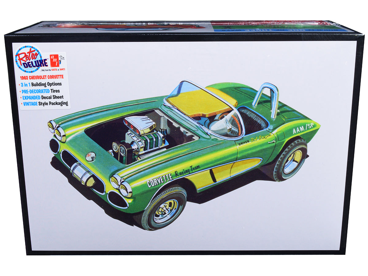 Skill 2 Model Kit 1962 Chevrolet Corvette 3 in 1 Kit 1/25 Scale Model by AMT free shipping USA
