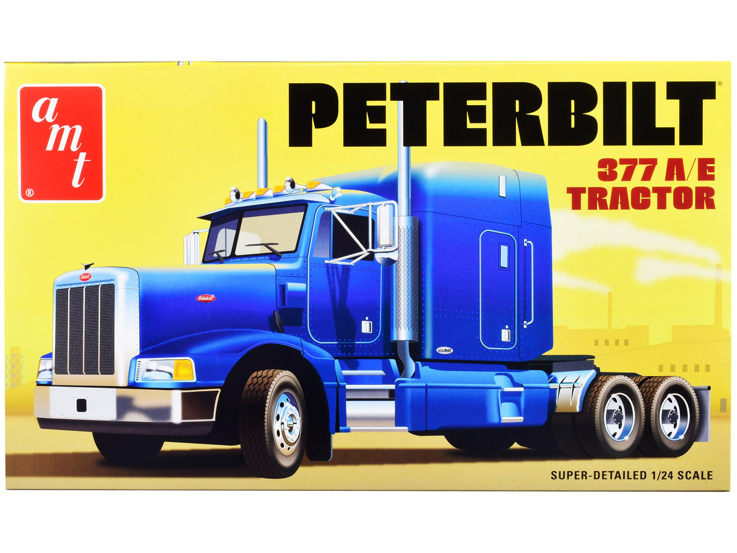 Skill 3 Model Kit Peterbilt 377 A/E Truck Tractor 1/24 Scale Model by AMT free shipping USA
