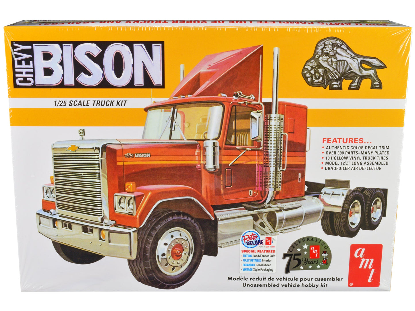 Skill 3 Model Kit Chevrolet Bison Truck Tractor 1/25 Scale Model by AMT free shipping USA