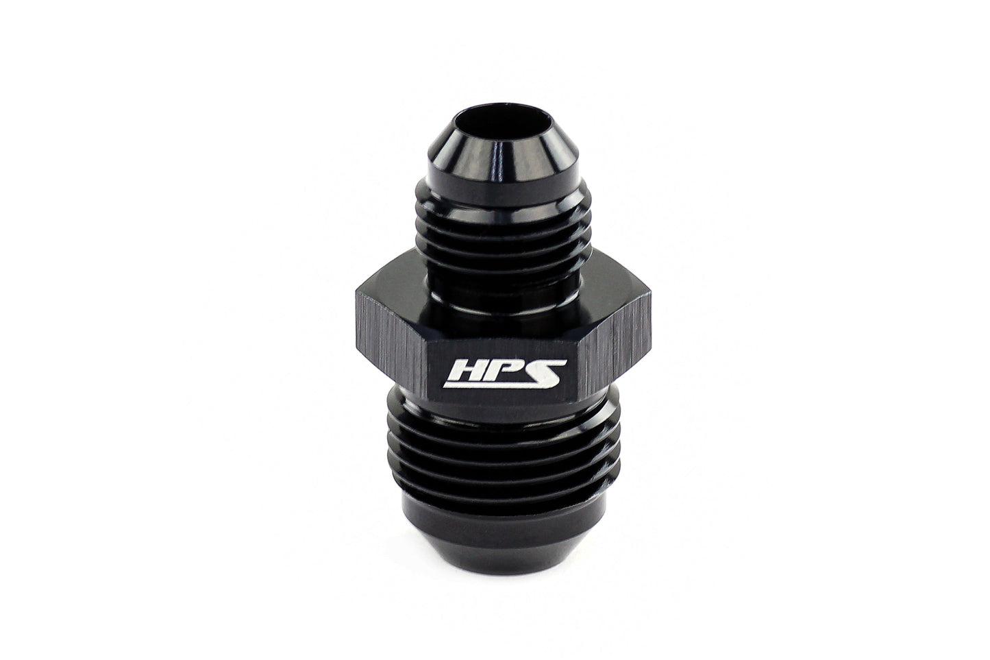 HPS Performance Products AN Male To Male Reducer Union Coupler Adapter, Aluminum, Black