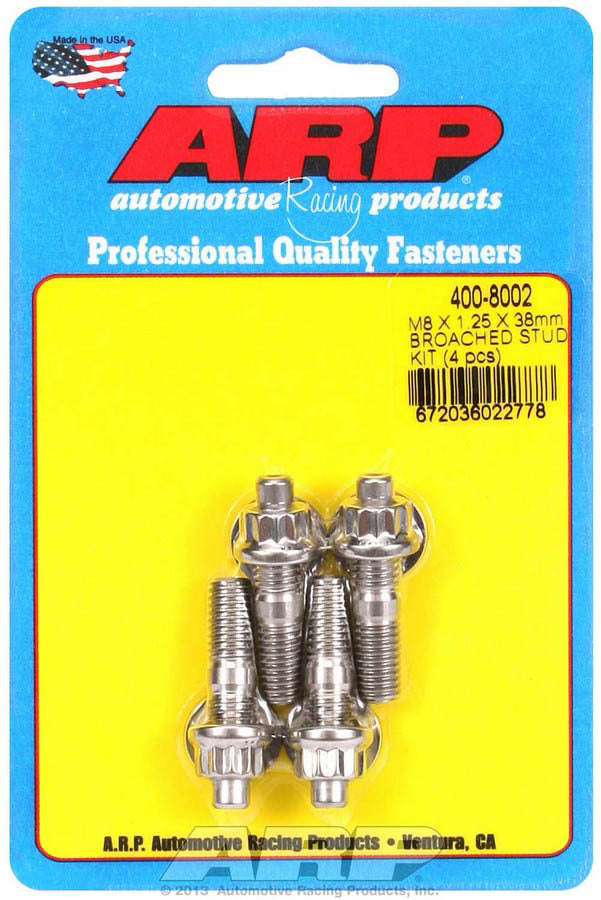 S/S Stud Kit - (4) M8 x 1.25in x 38mm - 4008002