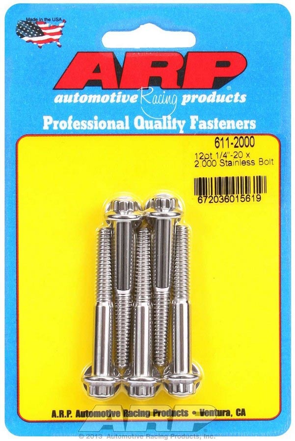 S/S Bolt Kit - 12pt. (5) 1/4-20 x 2.000 - 6112000