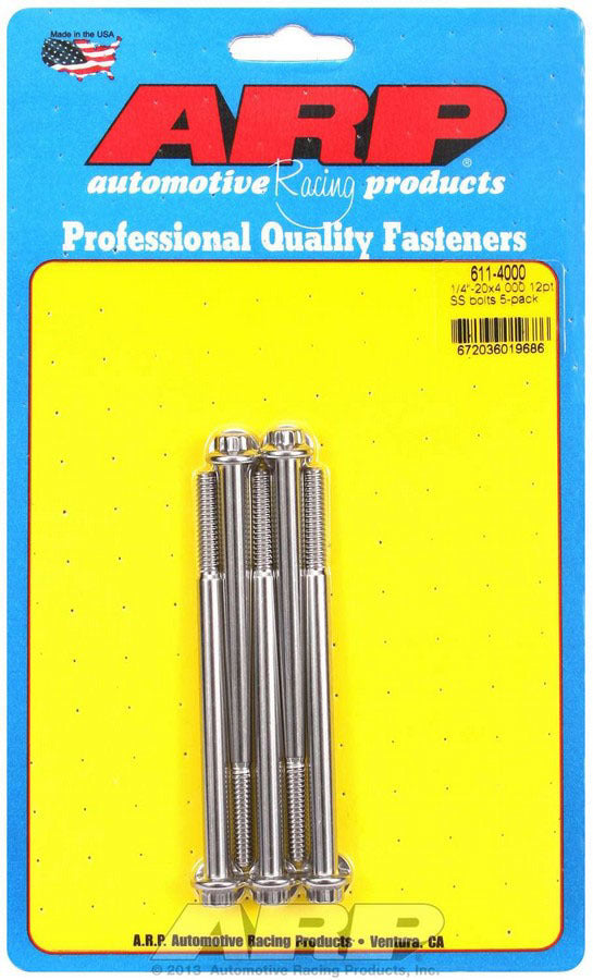 S/S Bolt Kit - 12pt. (5) 1/4-20 x 4.000 - 6114000