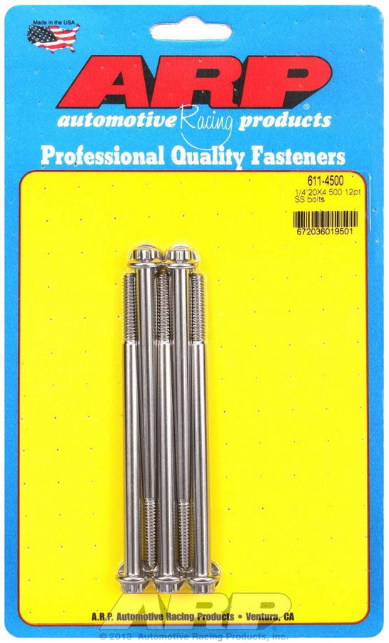 S/S Bolt Kit - 12pt. (5) 1/4-20 x 4.500 - 6114500