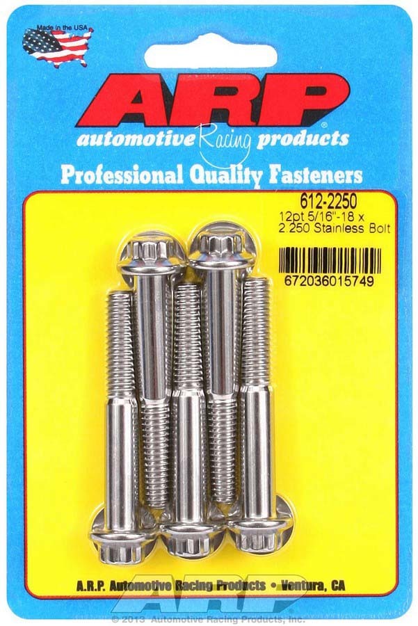 S/S Bolt Kit - 12pt. (5) 5/16-18 x 2.250 - 6122250