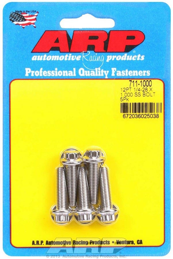 S/S Bolt Kit - 12pt. (5) 1/4-28 x 1.000 - 7111000