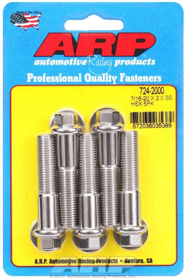 7/16-20 x 2.000 6pt SS Bolt Kit 5pk - 7242000