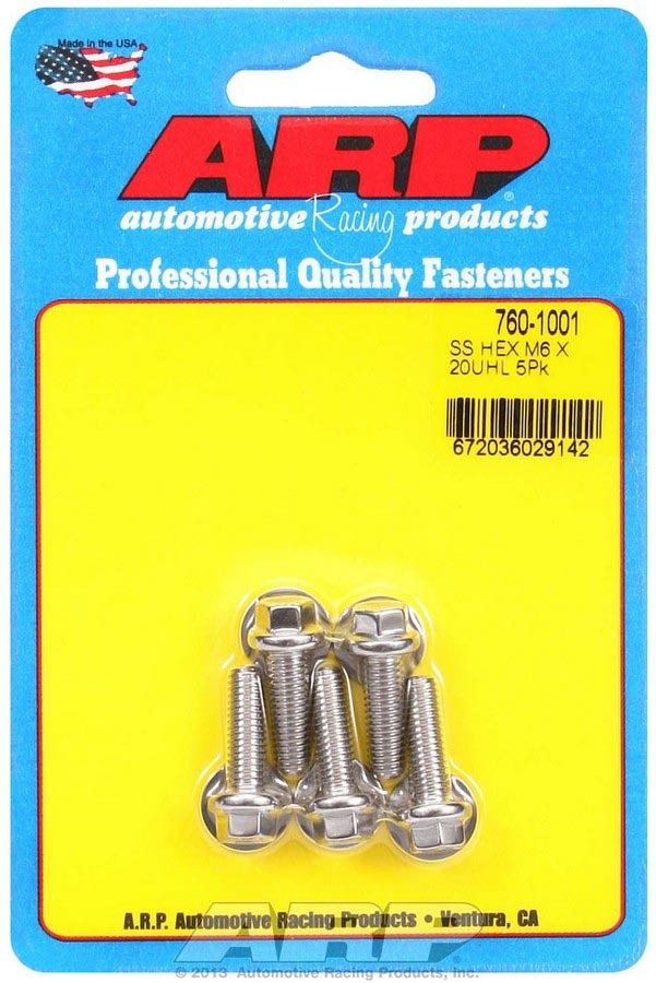 S/S Bolt Kit - 6pt. (5) 6mm x 1.00 x 20mm - 7601001