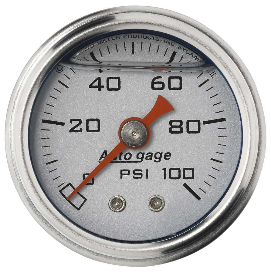 1-1/2in Pressure Gauge - 0-100psi - Silver Face - 2180