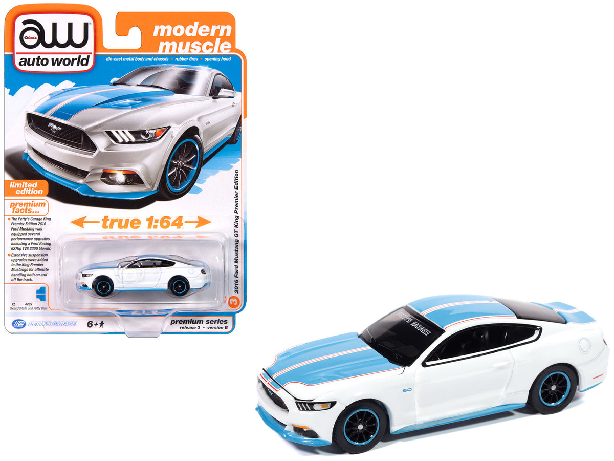 Rapid Vehicles 2016 Ford Mustang GT King Premier Edition "Petty's Garage" Oxford White with Petty...