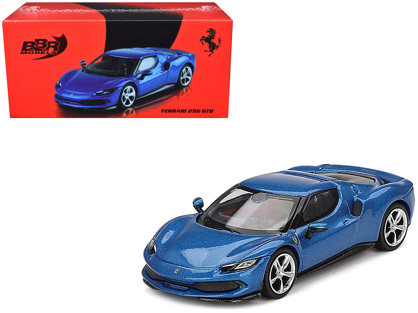 Ferrari 296 GTB Blue Corsa 1/64 Diecast Model Car by BBR free shipping USA