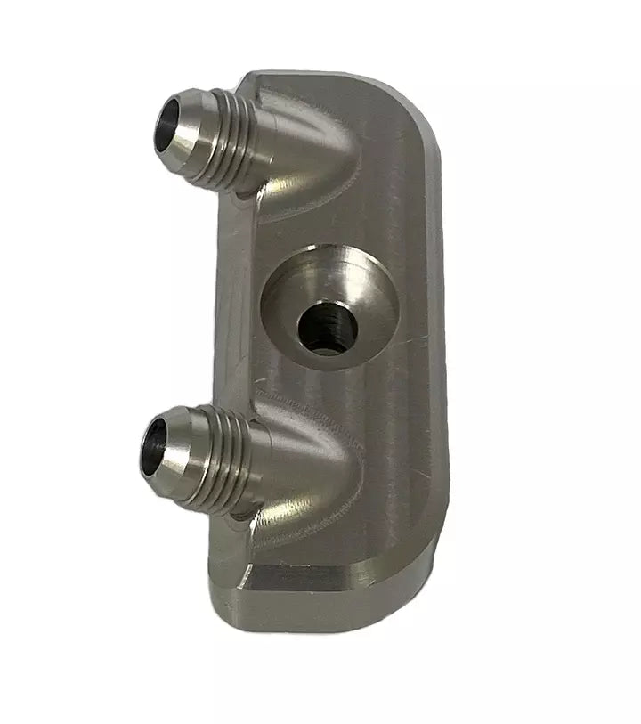 GM 6L80E Cooler Manifold Set Converts To -6 Black - 2410003