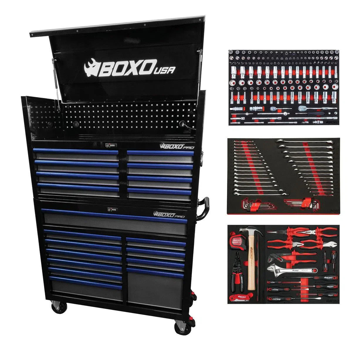 T1 Boxo Pro Series | Loaded 45″ 19-Drawer Rolling Tool Box