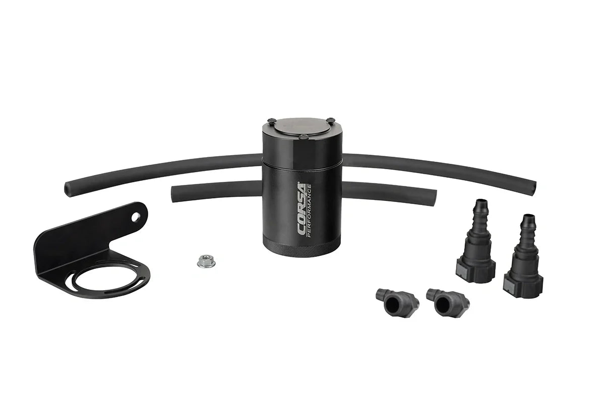 Corsa Aluminum Oil Catch Can w/ Bracket | 2019-25 Silverado, Sierra, 2021-25 GM SUV 6.2 & 5.3 (CC0011)