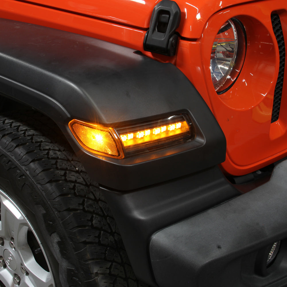 SPYDER 18-20 Jeep Wrangler Front Fender LED Lights - Black (CCL-YD-JW18-SEQ-BK) 5088543