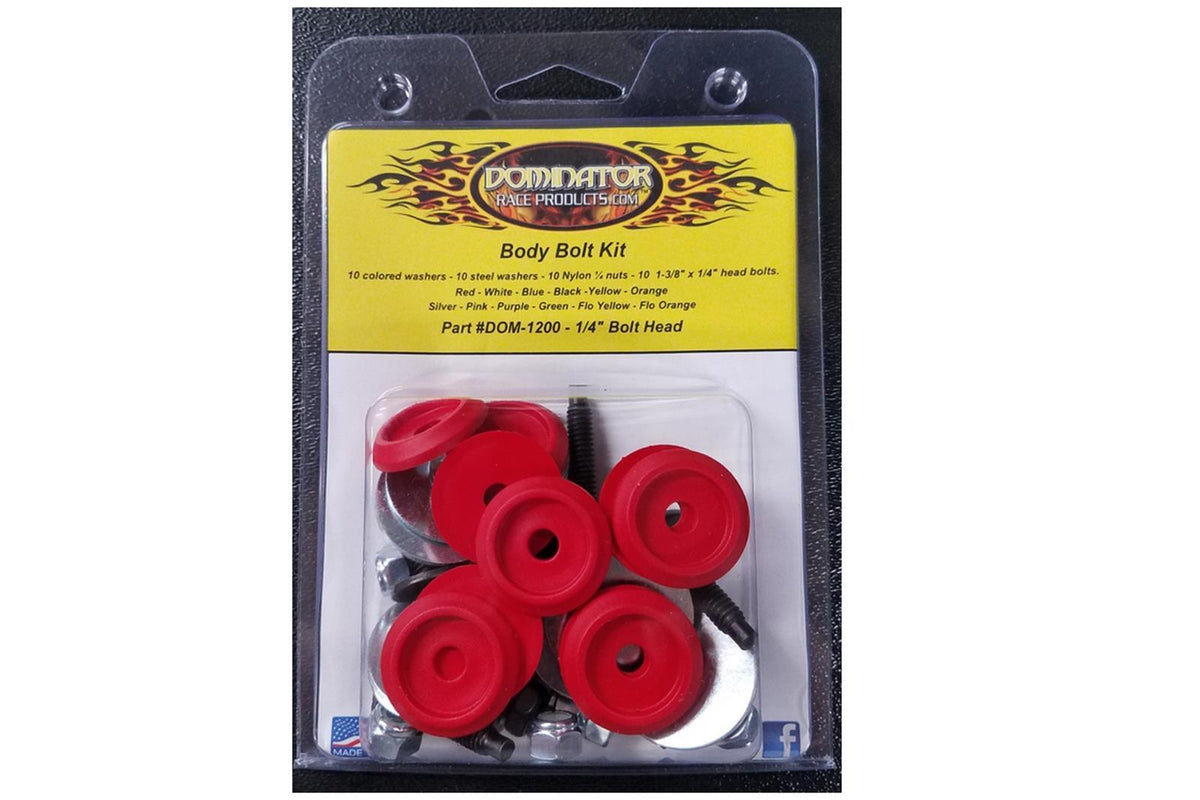 Body Bolt Kit Red Hex Head - DOM1200BRD