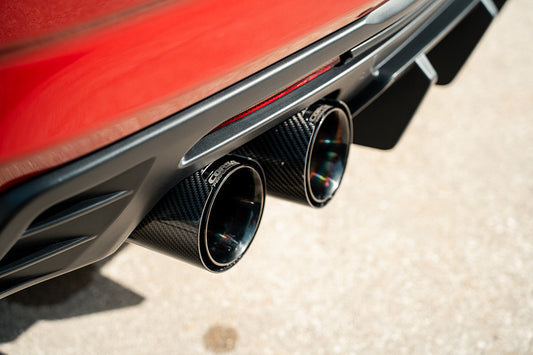 Corsa Valved / Axle-Back 4.5 in Carbon Fiber Quad Tips | 2016-2024 Camaro SS ZL1 (21789CF)