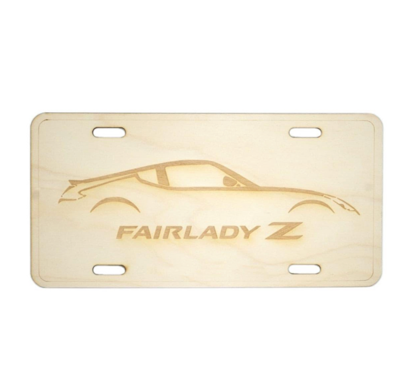 ZSPEC Nissan 370z Z34 Silhouette License Plate, Birch, Ornamental
