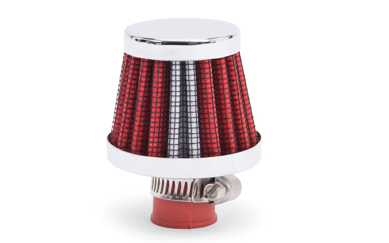 Valve Cover Breather 10mm Inlet Red/Chrome - 43511