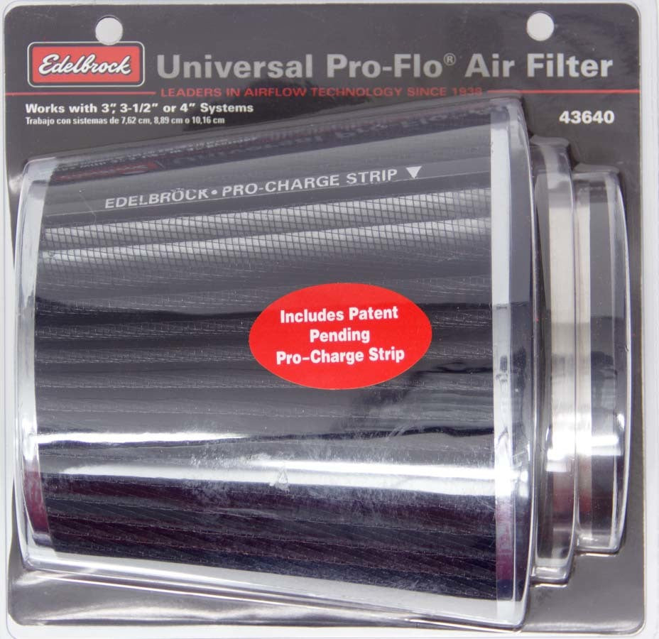 Pro-Flo Air Filter Cone 6.70 Tall Black/Chrome - 43640
