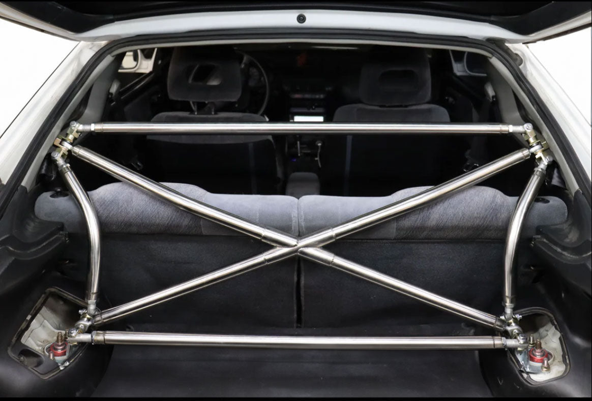 Polished Tubular Multipoint Crossbar X-Bar For Honda Civic EK9 EK4 EK3 1996-2000