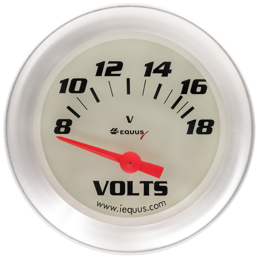 2-5/8 Dia Voltmeter Gauge Silver 8-18 Volts - E8468